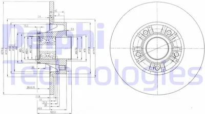 Produktbild von 2x DELPHI Bremsscheibe BG9031RS für OPEL Vivaro A Kastenwagen (X83) 102 2mm