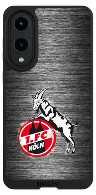Produktbild von NIVOCASE Handyhülle für Samsung Galaxy S25 Edge  Hülle NIVOpure Case Schwarz 1. FC Köln Metallic Look Offizielles Lizenzprodukt