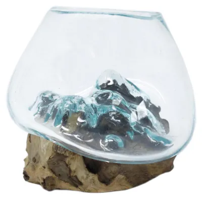 Produktbild von Geschmolzenes Glas auf Holz – Kleine Schale