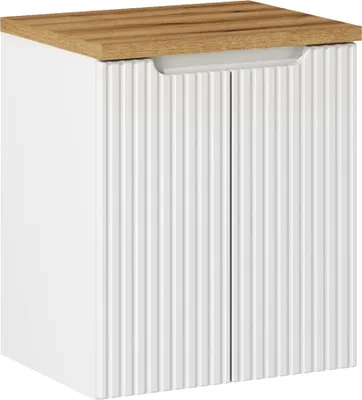 Produktbild von Waschtischunterschrank 50cm, weiß und Eiche, NEWPORT-56-WHITE