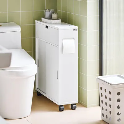 Produktbild von Badezimmerregal, Wandmontage - 52x67x17 cm - MDF - Weiß