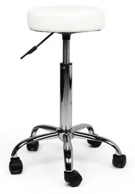 Produktbild von Ergonomisch Rollhocker Weiß - Standard / ohne Fußstütze / Standardmäßige Räder