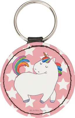 Produktbild von Mr. & Mrs. Panda Schlüsselanhänger Einhorn Stolzieren - Rot Pastell - Geschenk, Taschenbaumler, Unicorn, mini, Bunt, Einhörner, Anders, Freundin, kleiner, Pferd, Anhänger