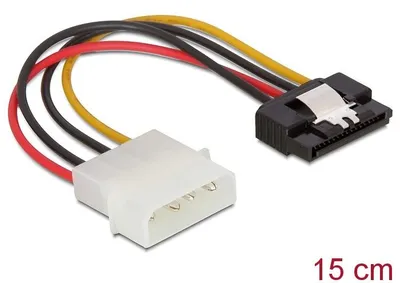 Produktbild von DELOCK Stromkabel SATA 15Pin -> Molex 4Pin Bu/St 0.15m