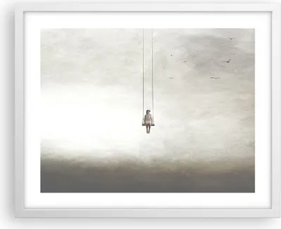 Produktbild von Gerahmtes Poster - Weißer Rahmen - Schwingen rein Wolken - 50x40 cm - Wand Bild - Wanddeko - Wandbilder - Kunstposter - Wandposter - Bilderrahmen - Bilder - Kunstdruck - P2WAA50x40-4875