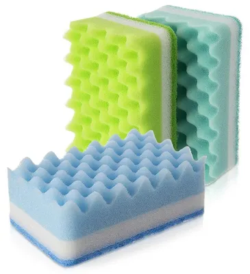 Obrázok produktu pre Houbička na umývanie riadu – balenie 3 kusov – polyester – určené do kuchyne