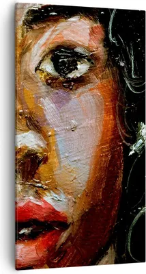 Produktbild von Bild auf Leinwand - Leinwandbild - Einteilig - Pastos Porträt afrikanisch - 55x100cm - Wand Bild - Wanddeko - Wandbilder - Leinwanddruck - Bilder - Wanddekoration - Leinwand bilder - PA55x100-4674