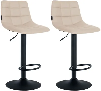 Produktbild von 2er Set Barhocker Jerry Kunstleder schwarz creme