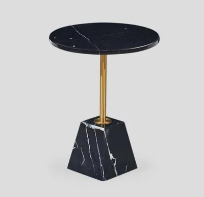 Produktbild von Runder Schwarzer Couchtisch Beistelltisch Designer Tisch Wohnzimmer