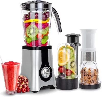 Image de Mixeur plongeant pour la cuisine - Bol en verre de 1 litre - 2 vitesses - Sans BPA