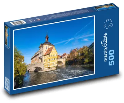 Produktbild von martinpuzzle - Puzzle 500 Teile - Gebäude - Stadt, Fluss