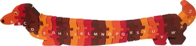 Obrázek produktu pro Puzzle "Hund A-Z", červená/hnědá.