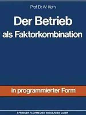 Produktbild von Der Betrieb als Faktorkombination