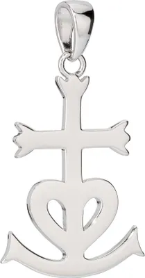Produktbild von Glaube Liebe Hoffnung groß Kettenanhänger 925 Silber 29x20mm Anhänger Hochglanz
