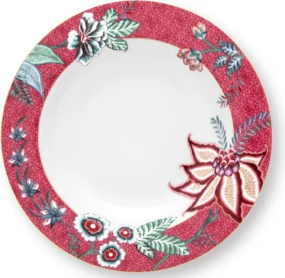 Produktbild von Pip Studio Suppenteller Flower Festival Dark Pink 21,5 cm