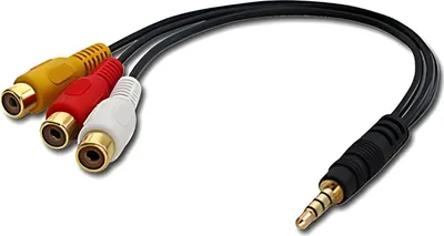 Produktbild von LINDY AudiVideo Adapter 3.5-3xRCA Video+Audio-Stereo 4Segme