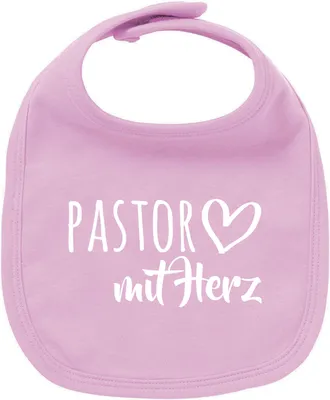 Produktbild von Huuraa Unisex Babylatz Pastor mit Herz Geschenk Babypink  Baumwolle Pastor Mitbringsel