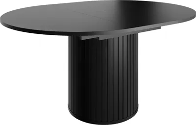 Produktbild von Furniture24 ZANTE ZA9 Esstisch rund ausziehbar 120–160 cm – moderner Säulentisch mit Lamellen – Kaschmir