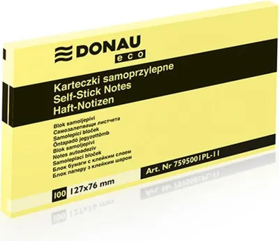 Produktbild von Samolepiaci bloček Donau Eco žltý 76x127mm