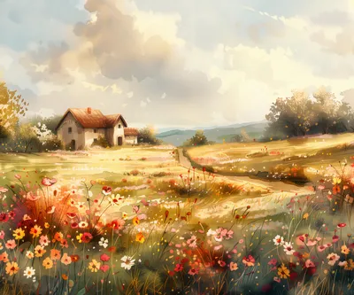 Obrázok produktu pre Plagát 60 x 50 cm Idylická chalupa