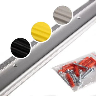 Obrázek produktu pro Schodišťový profil s jednoduchou gumovou vložkou Power Grip Délka: 90 cm Předvrtaný šedý