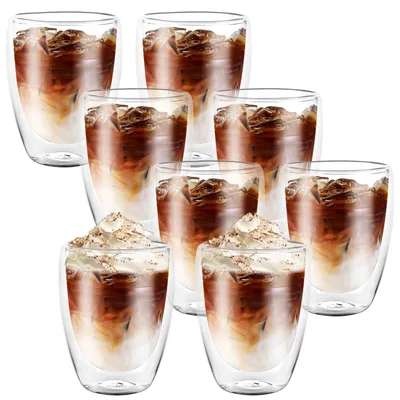 Image de Solidchoice - Ensemble de 8 verres à latte macchiato à double paroi, capacité de 350 ml