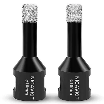 Zdjęcie produktu dla Wiertła diamentowe 10 mm do płytek granitu M14 zestaw 2 szt.