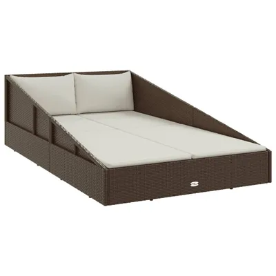Image de vidaXL Lit de jardin brun 110x200 cm Poly rotin