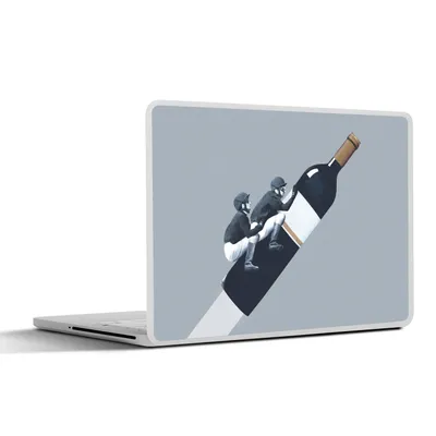 Produktbild von MuchoWow® Laptop Aufkleber Sticker Cover Flasche - Männer - Vintage 40x30 cm - Laptop Dekoration - Selbstklebend