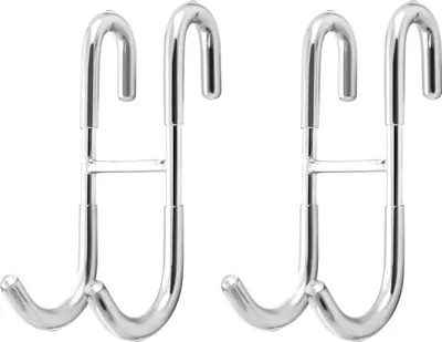 Produktbild von 2 Stück Duschhaken Ohne Bohren Haken Duschwand für Duschtür zum Aufhängen von Handtüchern, Edelstahl 304, Handtuchhalter sowie Halterung für Duschabzieher