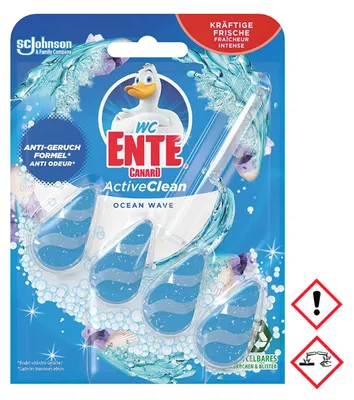 Obrázek produktu pro WC-Ente Active Clean, WC (záchod), Čistič, Pevný, Závěsný blok, Oceán, Mátová barva, Bílá