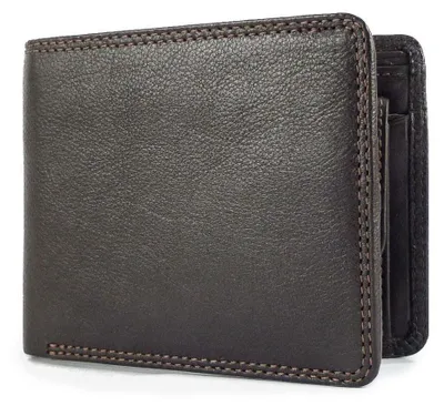 Obrázok produktu pre Pánska peňaženka značky Visconti, vyrobená z prírodnej kože, hnedá, s technológiou RFID, rozmer 11x9 cm