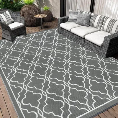 Immagine prodotto di Tappeto da esterno Ibbenzoa®, resistente alle intemperie e utilizzabile su entrambi i lati – 180 x 270 cm, 100% polipropilene, leggero e pieghevole, ideale per terrazza, giardino, balcone e campeggio