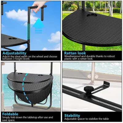 Produktbild von Balkontisch Hängetisch Balkonhängetisch Geländertisch 60x40cm Terrasse klappbar