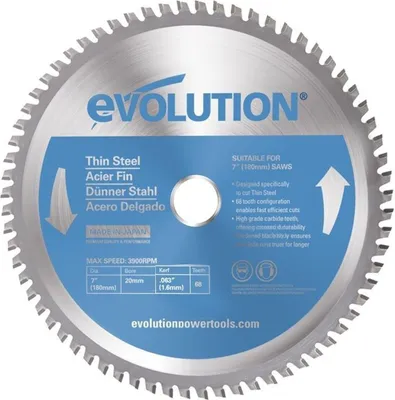 Obrázok produktu pre Tenký oceľový pílový kotúč Evolution TCT 180 mm / 68 t pre kotúčové píly