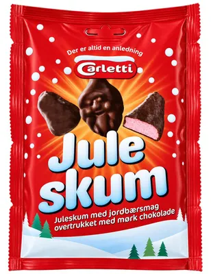 Produktbild von Carletti Juleskum Jordbær Mørk Chokolade 60g