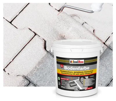 Produktbild von Isolbau Bodenfarbe Weiß 20 kg Betonfarbe Bodenbeschichtung Keller Garage wasserfest