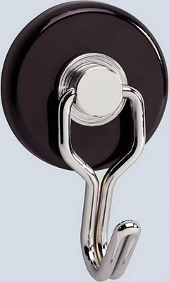 Image de MAUL Aimant rond 2 pièces 5 kg Acier Métal Ferrite avec crochet 6 x 3,7 x 2,8 cm noir