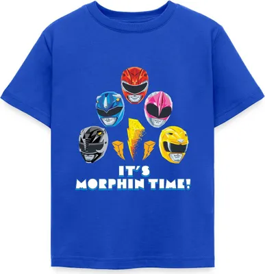 Produktbild von Spreadshirt Power Rangers 5 Rangers It's Morphin Time Kinder T-Shirt, 110/116 (5-6 Jahre), Royalblau