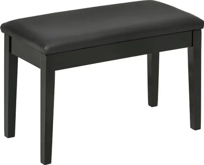 Image de Banc de piano Fortuna Lai réglable en hauteur avec espace de rangement, banc de piano avec coussin en cuir noir, 75 x 35 x 49 cm, idéal pour les musiciens