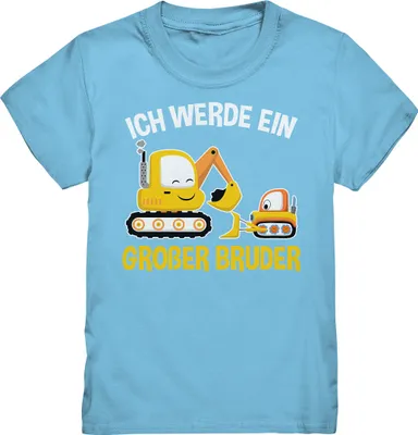 Produktbild von Bagger Baustelle Großer Bruder T-Shirt – Sky Blue / 152/164 (12-14)