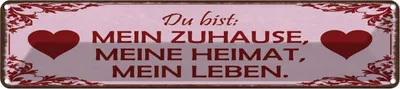 Produktbild von vianmo Blechschild 10x46 cm Bist mein Zuhause meine Heimat Spruch Zitat
