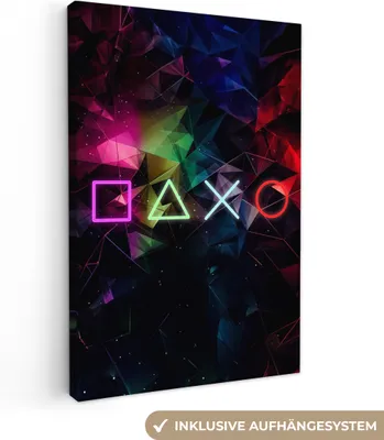 Obrázok produktu pre MuchoWow® - Plátno - Hry - Moderné - Hra - Neón - Herňa, nástenná maľba, nástenné dekorácie obrazy obývacia izba, 80x120cm