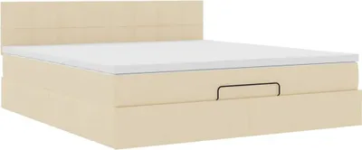 Produktbild von Ottoman-Bett mit Matratze Creme 180x200 cm Stoff