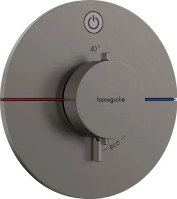 Produktbild von Fertigmontageset ShowerSelect Comfort S Thermostat, UP brushed black chrome brushed black chrome
