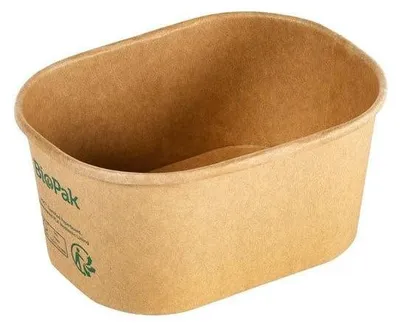 Produktbild von BioPak 199179, Karton, Polylactid (PLA), Braun, 0,25 l, 80 mm, 108 mm, 50 mm