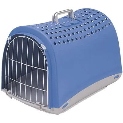 Image de VADIGRAN Transport en plastique Linus - 50x32x34,5 cm - Bleu - Pour chats