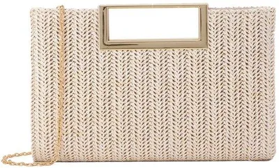 Produktbild von Beige Stro Sommer Clutch Schoudertas mit Metallkette