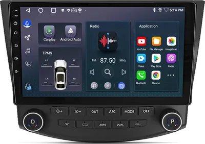 Obrázek produktu pro Android autorádio 10 palců 64 GB pro Honda Accord 7 2003–2007 CarPlay Android Auto Navi Bluetooth DAB+ zadní kamera