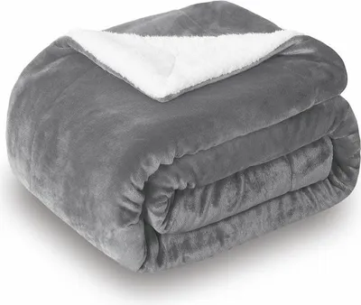 Produktbild von Dicke Fleecedecke (200 x 150 cm), bequeme und superweiche Sofadecke, Sherpa-Decke, Doppelbettdecke
